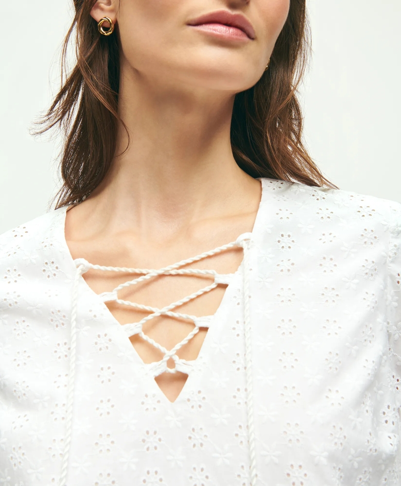 Eyelet Tie Neck Blouse, image 4