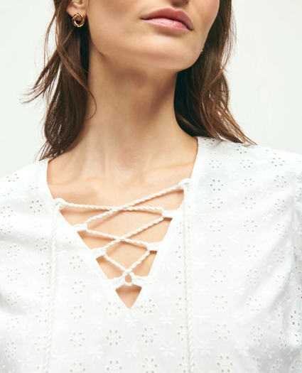 Eyelet Tie Neck Blouse, image 4