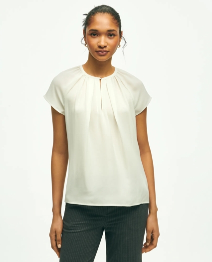 Short Sleeve Silk Georgette Blouse, image 1