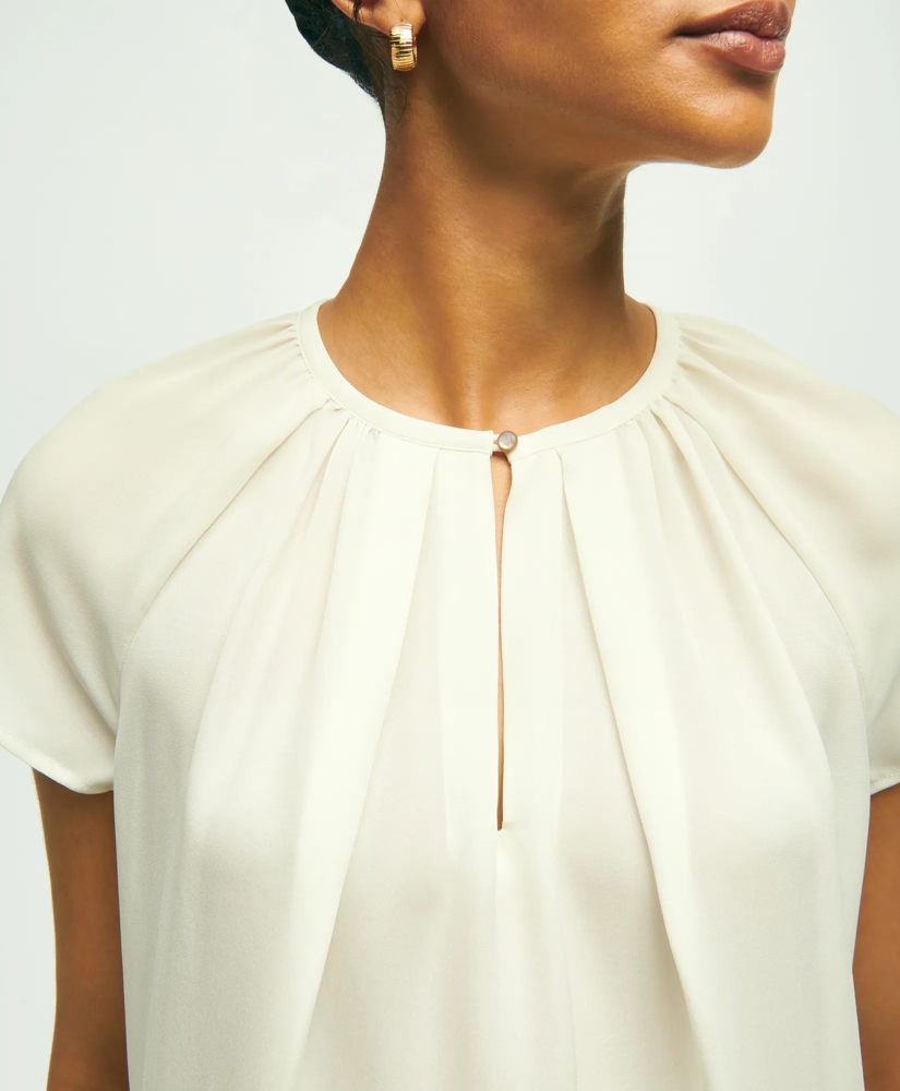 Short Sleeve Silk Georgette Blouse, image 3