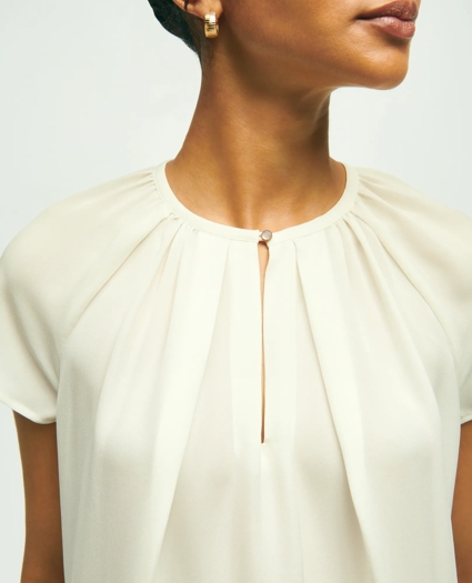 Short Sleeve Silk Georgette Blouse, image 3