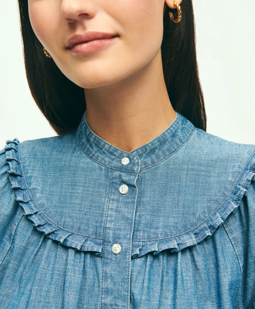 Long Sleeve Chambray Blouse, image 3