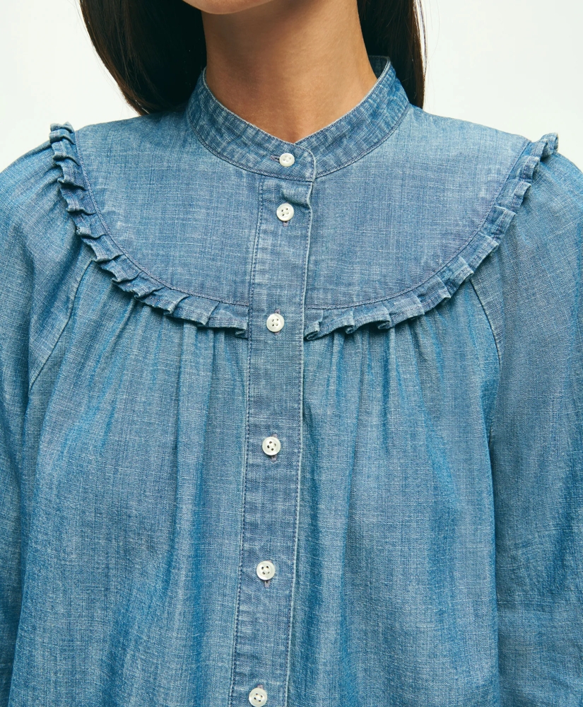 Long Sleeve Chambray Blouse, image 4