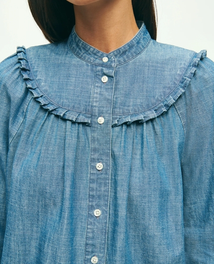 Long Sleeve Chambray Blouse, image 4
