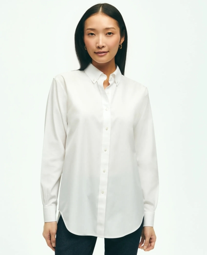 Relaxed Fit Stretch Supima® Cotton Non-Iron Dress Shirt, image 1
