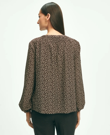 Ditsy Print Peasant Blouse, image 4