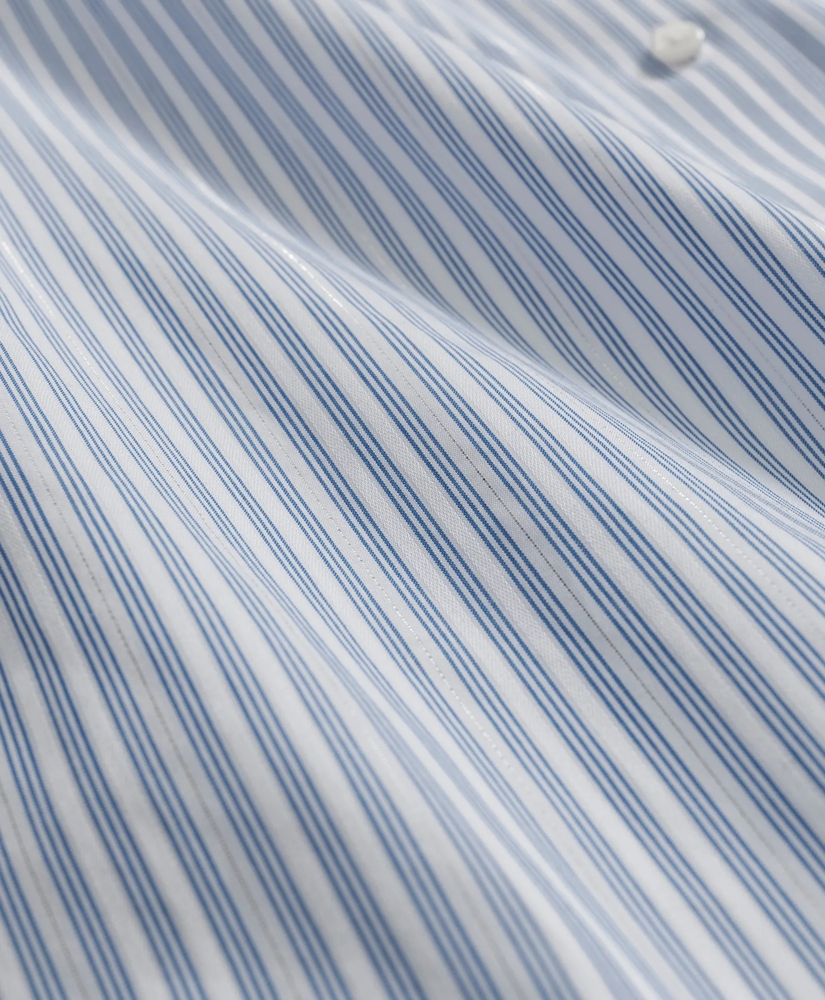 Fitted Non-Iron Cotton Lurex® Striped Dress Shirt, image 6
