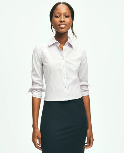 Fitted Non-Iron Stretch Supima® Cotton Dress Shirt, image 1