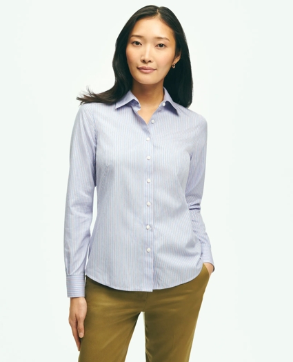 Fitted Non-Iron Stretch Supima® Cotton Dobby Dress Shirt, image 1