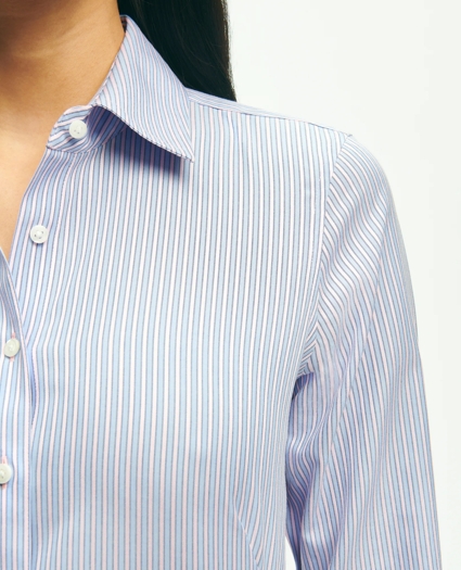 Fitted Non-Iron Stretch Supima® Cotton Dobby Dress Shirt, image 2