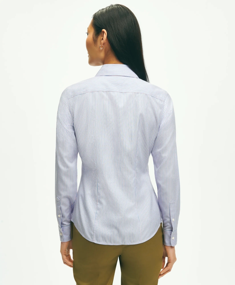 Fitted Non-Iron Stretch Supima® Cotton Dobby Dress Shirt, image 3