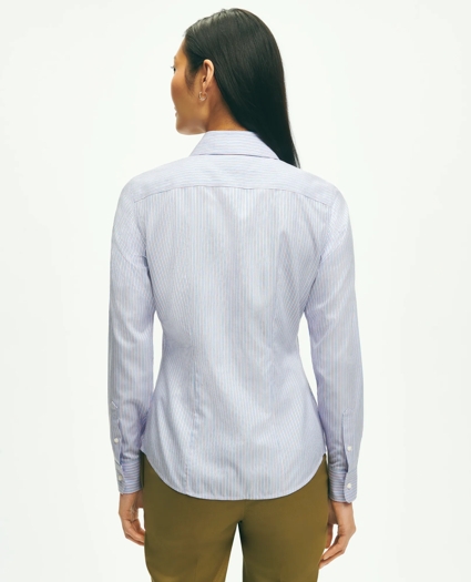 Fitted Non-Iron Stretch Supima® Cotton Dobby Dress Shirt, image 3