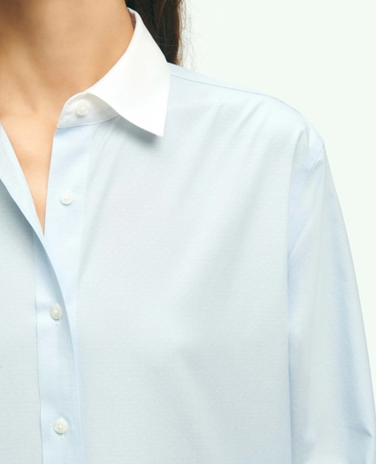 Relaxed Fit Non-Iron Stretch Supima® Cotton Shirt with White Collar & Cuffs, image 2