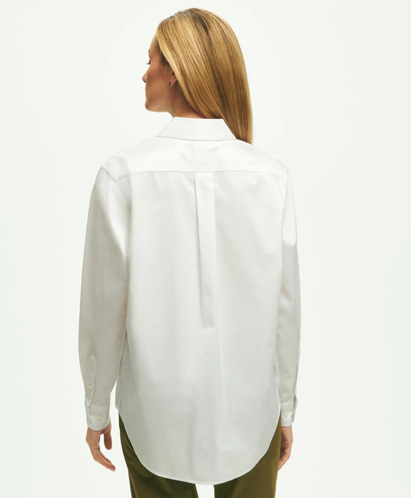 Relaxed Fit Non-Iron Stretch Supima&reg; Cotton Shirt with White Collar & Cuffs, image 3