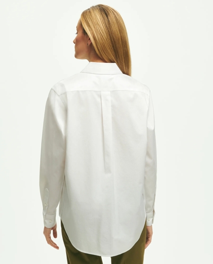 Relaxed Fit Non-Iron Stretch Supima&reg; Cotton Shirt with White Collar & Cuffs, image 3