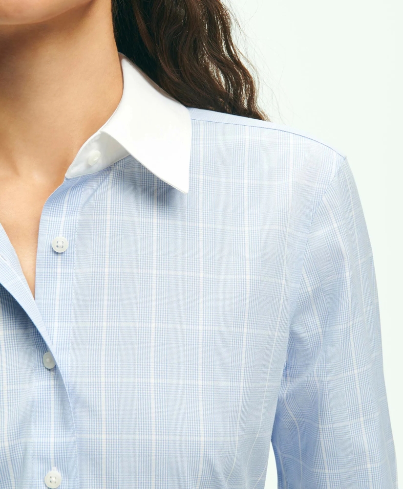 Fitted Non-Iron Stretch Supima® Cotton Dress Shirt with Contrast Collar & Cuffs, image 2