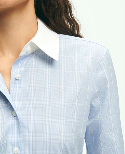 Fitted Non-Iron Stretch Supima® Cotton Dress Shirt with Contrast Collar & Cuffs, image 2