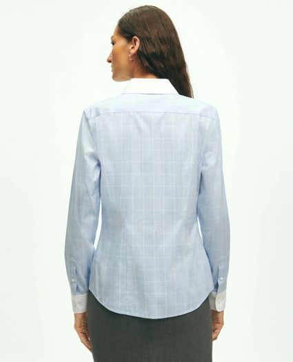 Fitted Non-Iron Stretch Supima® Cotton Dress Shirt with Contrast Collar & Cuffs, image 3