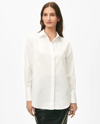 Fitted Stretch Supima® Cotton Non-Iron Shirt with French Cuffs, image 6