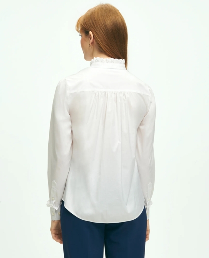 Stretch Supima® Cotton Non-Iron Ruffle Collar Shirt, image 3