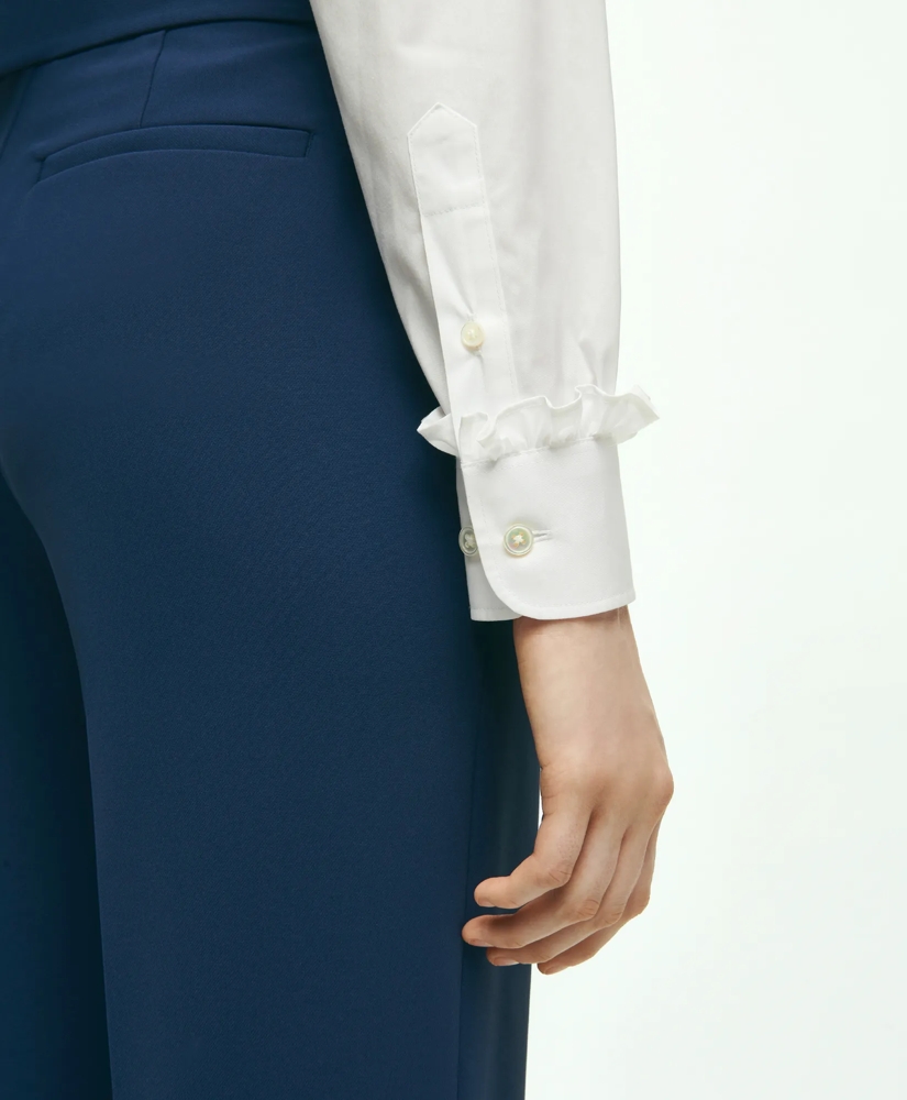Stretch Supima® Cotton Non-Iron Ruffle Collar Shirt, image 4