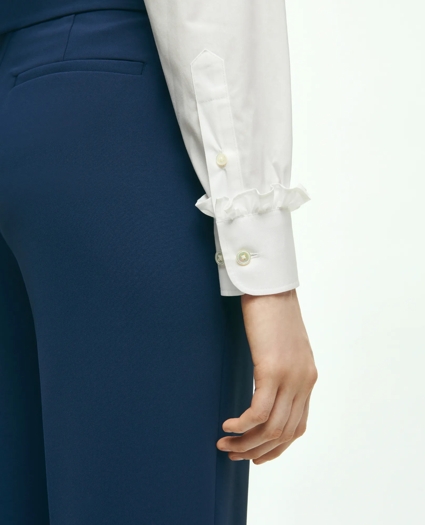 Stretch Supima® Cotton Non-Iron Ruffle Collar Shirt, image 4