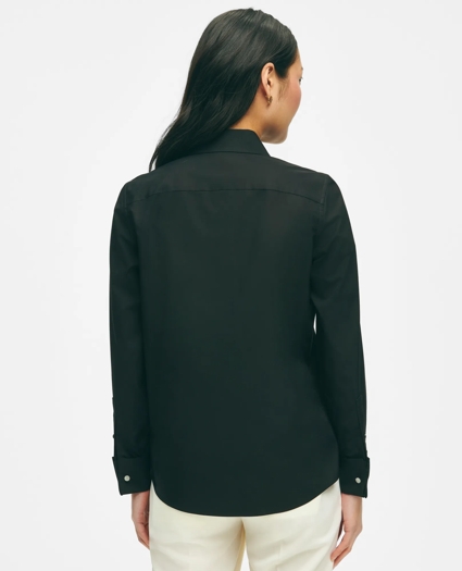 Black Fleece Pleated Tuxedo Shirt in Sea Island Cotton, image 4
