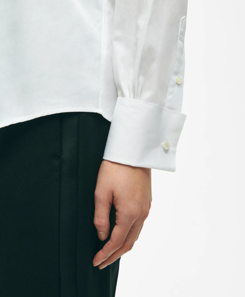 Black Fleece Pleated Tuxedo Shirt in Sea Island Cotton, image 4