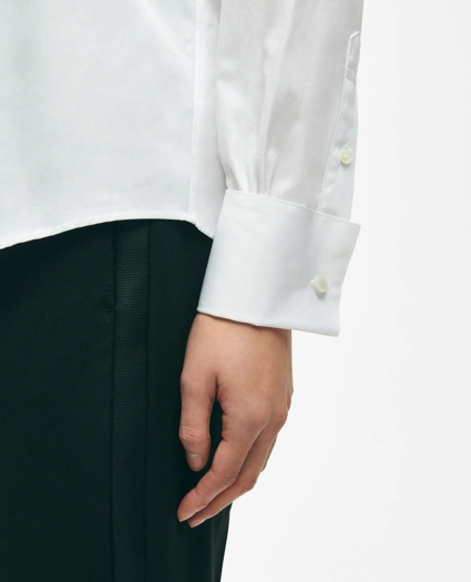 Black Fleece Pleated Tuxedo Shirt in Sea Island Cotton, image 4