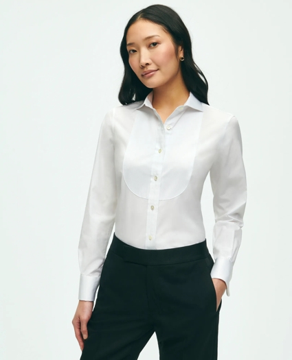 Black Fleece Pique Bib Tuxedo Shirt in Sea Island Cotton, image 1