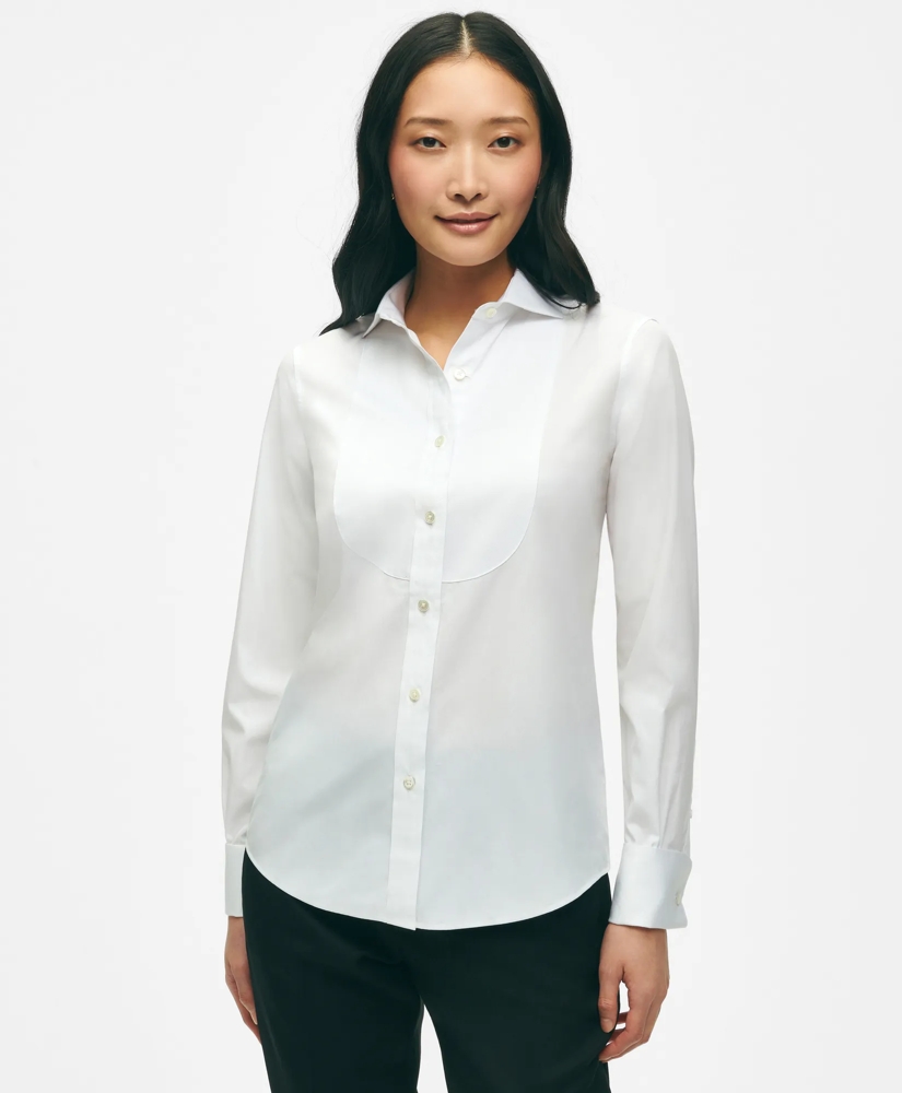 Black Fleece Pique Bib Tuxedo Shirt in Sea Island Cotton, image 1
