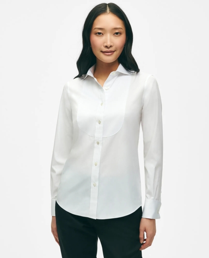 Black Fleece Pique Bib Tuxedo Shirt in Sea Island Cotton, image 1