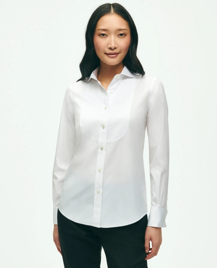 Black Fleece Pique Bib Tuxedo Shirt in Sea Island Cotton, image 3