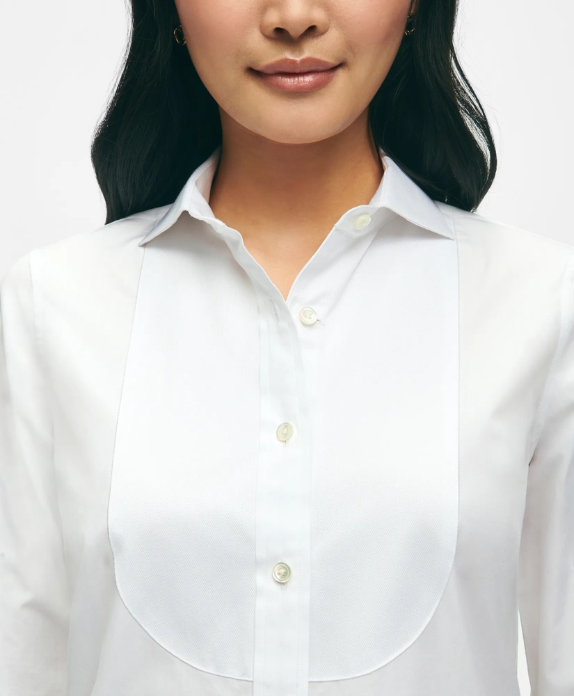 Black Fleece Pique Bib Tuxedo Shirt in Sea Island Cotton, image 5