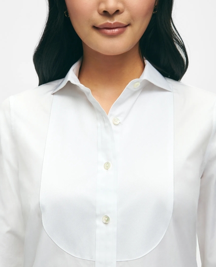 Black Fleece Pique Bib Tuxedo Shirt in Sea Island Cotton, image 5