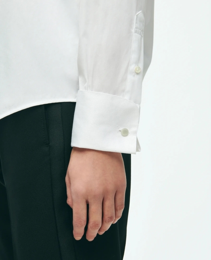 Black Fleece Pique Bib Tuxedo Shirt in Sea Island Cotton, image 6