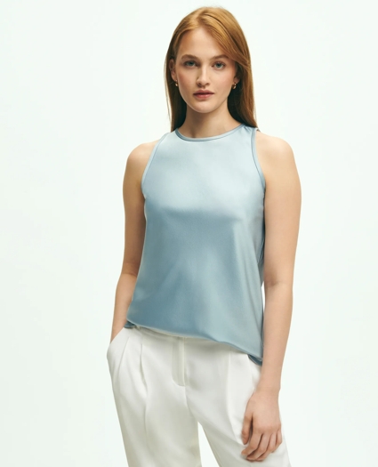 Cutaway Blouse in Stretch Silk, image 1