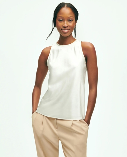 Cutaway Blouse in Stretch Silk, image 1