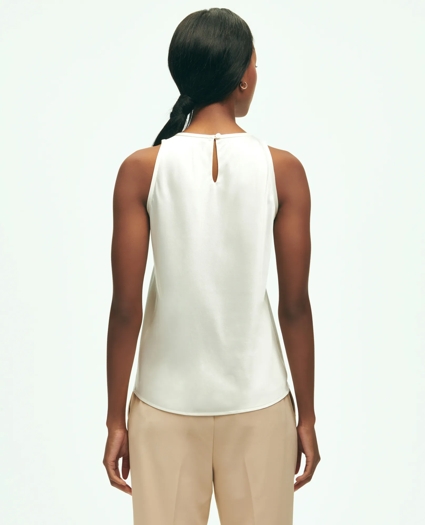 Cutaway Blouse in Stretch Silk, image 2