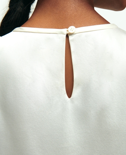 Cutaway Blouse in Stretch Silk, image 3
