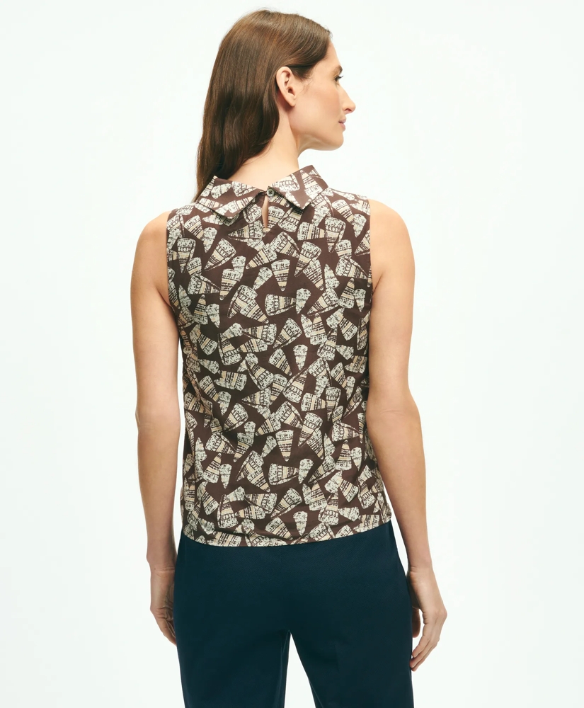 Shell Print Tie-Neck Top, image 3