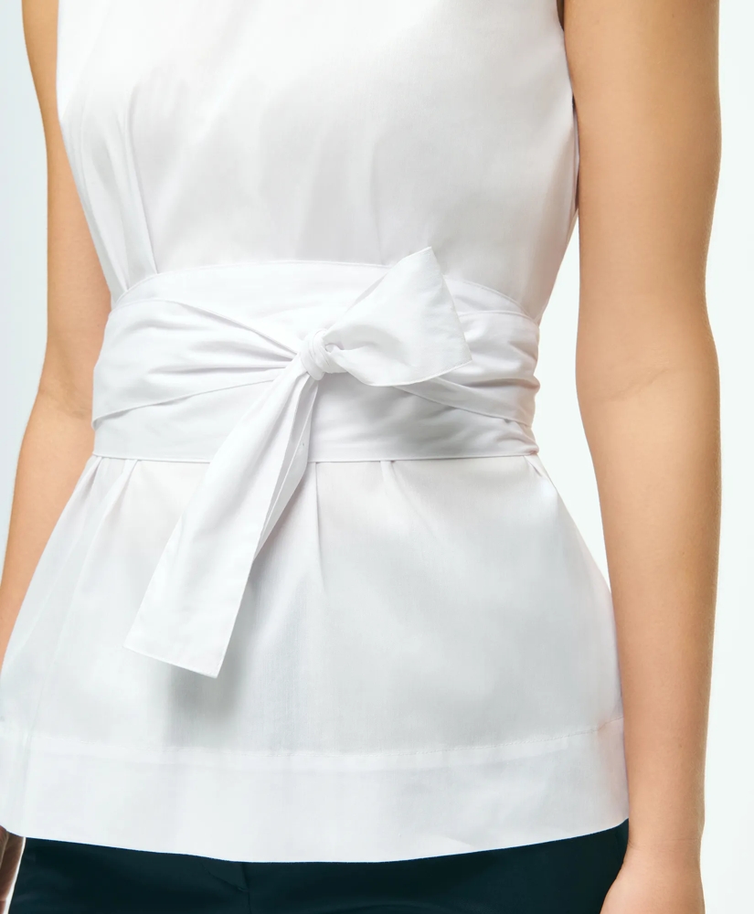 Peplum Wrap-Waist Shell In Cotton Blend, image 3