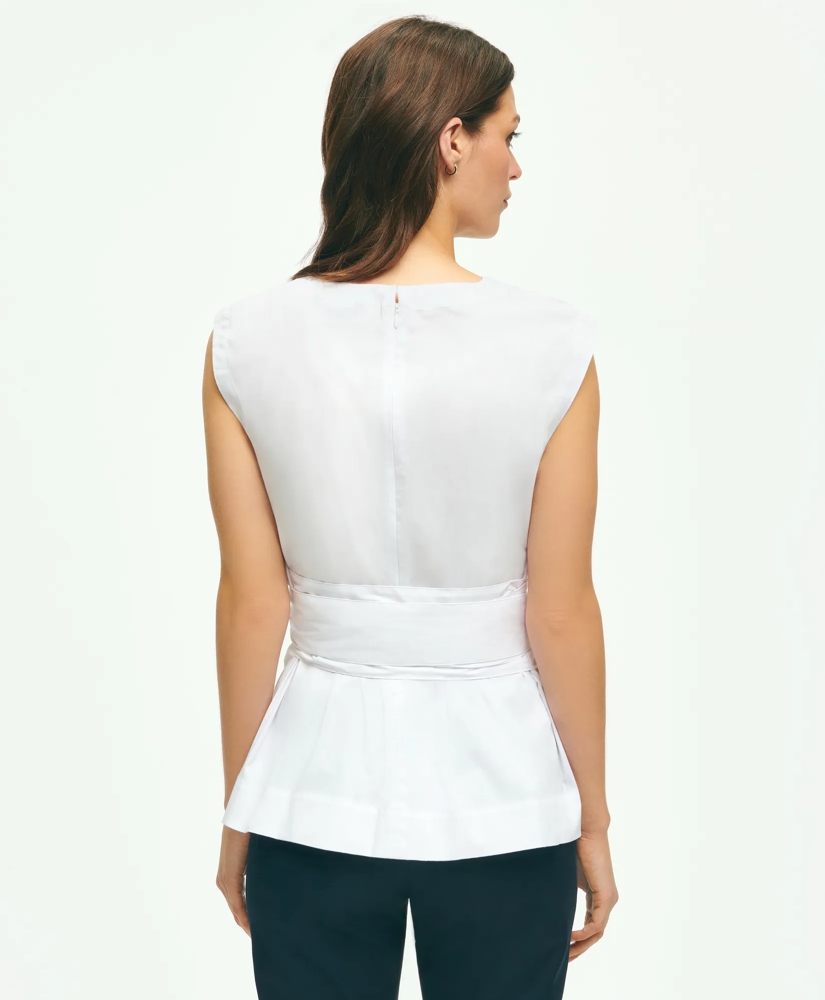 Peplum Wrap-Waist Shell In Cotton Blend, image 5