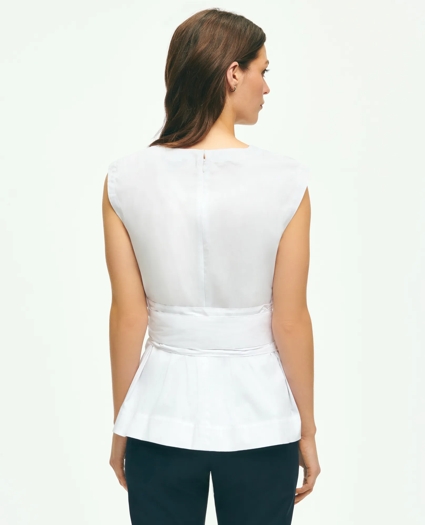 Peplum Wrap-Waist Shell In Cotton Blend, image 5