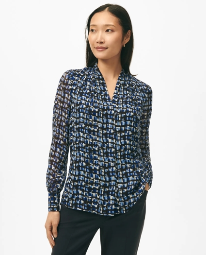 Signature Abstract Blouse in Chiffon, image 1
