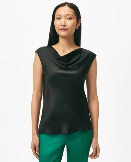 Cowl Neck Blouse in Washable Silk Charmeuse, image 1