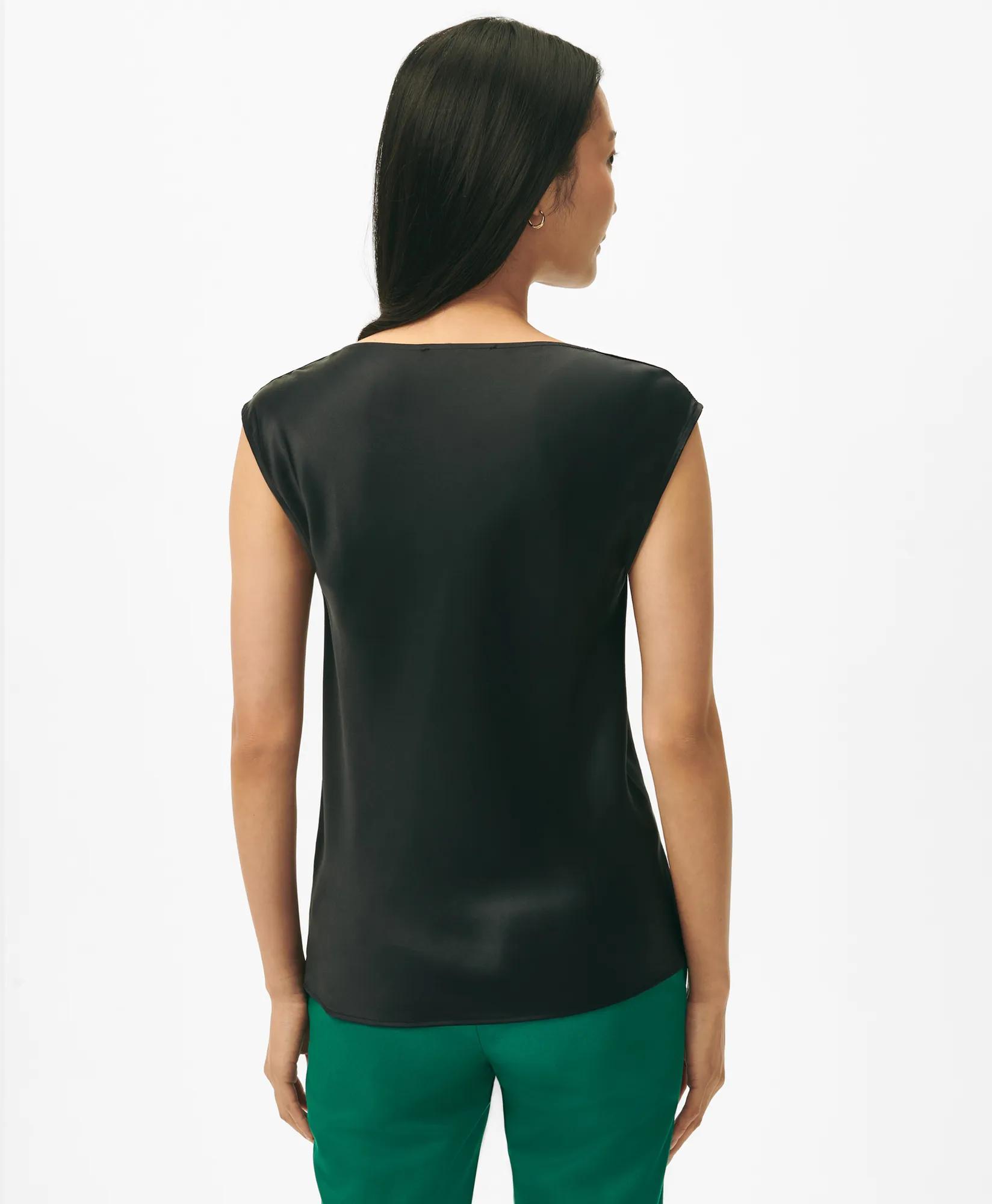 Cowl Neck Blouse in Washable Silk Charmeuse, image 2