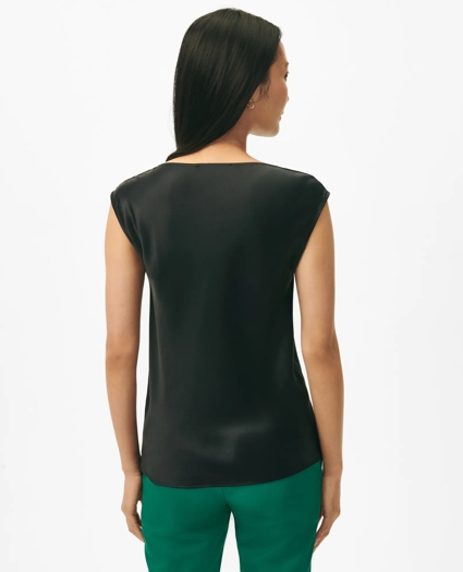 Cowl Neck Blouse in Washable Silk Charmeuse, image 2