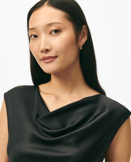 Cowl Neck Blouse in Washable Silk Charmeuse, image 3