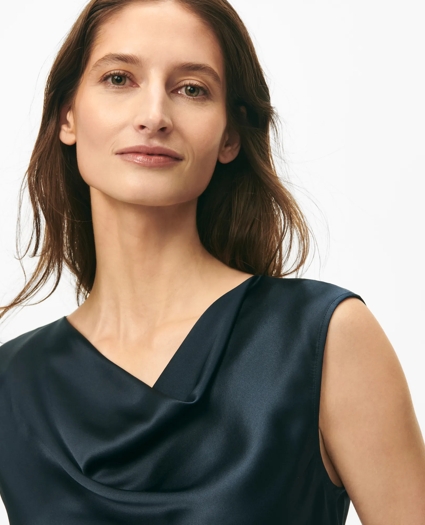 Cowl Neck Blouse in Washable Silk Charmeuse, image 3